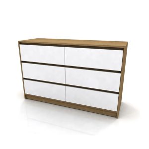 COMODA 6 CAJONES CON FAJAS BCO/ROB MIEL 83905 GACELA