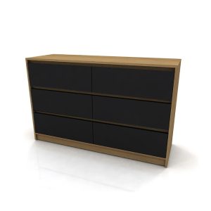 COMODA 6 CAJONES CON FAJAS NEG/ROB MIEL 83905 GACELA