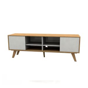 RACK TV 160X40X55 H/55" 2 PTAS Y ESTANT BCO/ROB 10701 GACELA